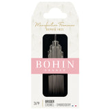 Bohin Crewel Embroidery Needles, Assorted Sizes 3-9, Pack of 15, 00768