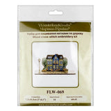 Wonderland Crafts Colorful Facades FLW-069 Counted Cross Stitch Kit, Houses & Dog DIY on Stand