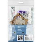 Wonderland Crafts FLPL-070 Christmas Ornament Icy Bell, Double-Sided Bead Embroidery Kit on Clear Plastic