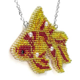 Wonderland Crafts FLPL-096 Goldfish, Double-Sided Bead Embroidery Kit on Clear Plastic