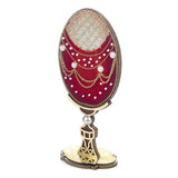 Wonderland Crafts Festive Easter Egg FLW-110 Counted Cross Stitch Kit, Faberge Style DIY on Stand
