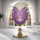 Wonderland Crafts Evening Glow Easter Egg FLW-111 Counted Cross Stitch Kit, Faberge Style DIY on Stand
