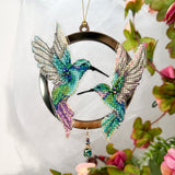 Cross Stitch kit Hummingbird, threads, beads and decorative crystals.
