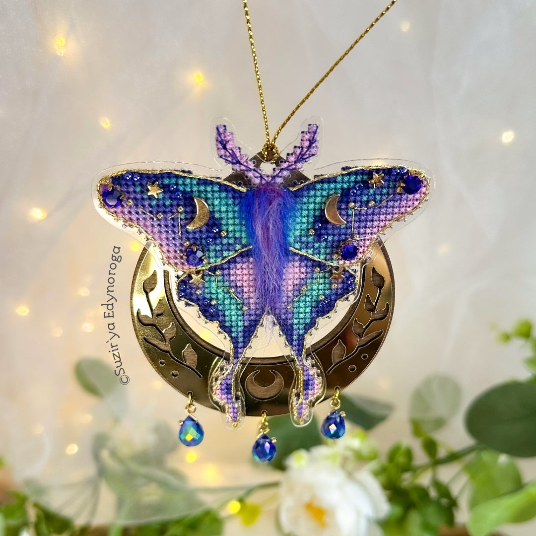Cross Stitch kit Whisper of the Universe , threads, beads and decorative crystals.