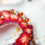 Shrimp Cross Stitch Kit 1142, Flexible Plastic Canvas Embroidery, Premium Toho Beads Pearls