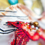 Shrimp Cross Stitch Kit 1142, Flexible Plastic Canvas Embroidery, Premium Toho Beads Pearls