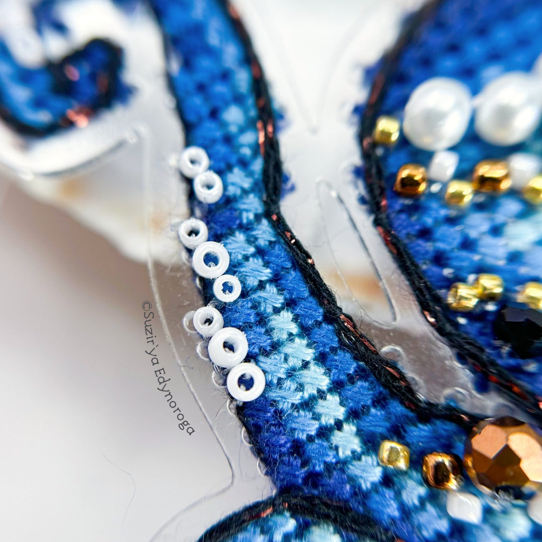 Octopus Cross Stitch Kit 1143, Clear Flexible Plastic Canvas, Premium Toho Beads Pearls