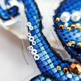 Octopus Cross Stitch Kit 1143, Clear Flexible Plastic Canvas, Premium Toho Beads Pearls