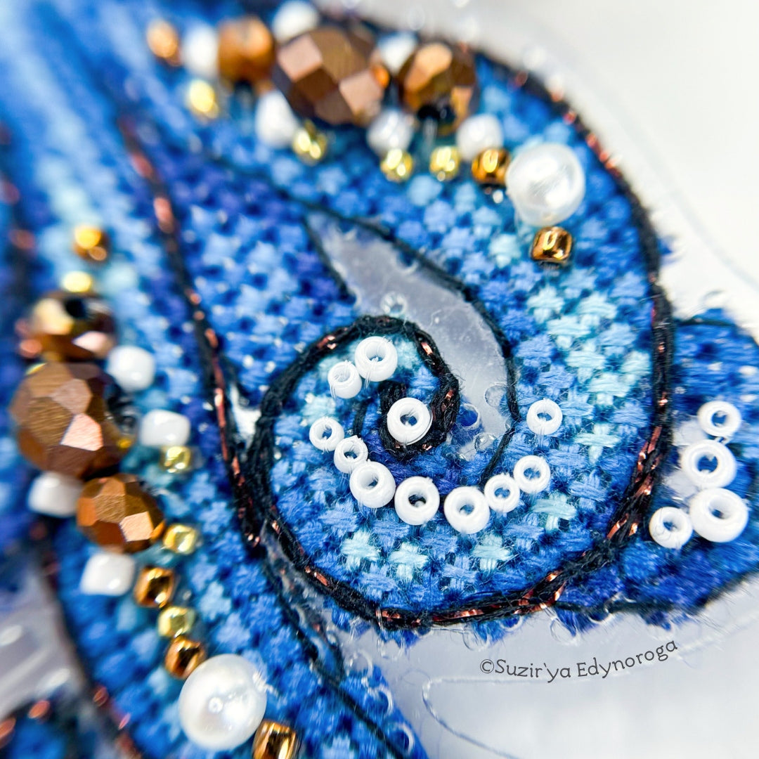 Octopus Cross Stitch Kit 1143, Clear Flexible Plastic Canvas, Premium Toho Beads Pearls