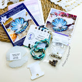 Seashell with Pearl Cross Stitch Kit 1144, Clear Flexible Plastic Canvas, Coastal Marine Craft Set
