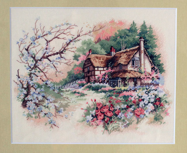 Dimensions Needlecrafts Cottage Enchantment 13687, Counted Cross Stitch Kit, 14 Count Ivory Aida