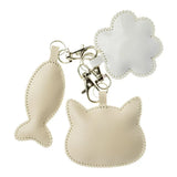 Wonderland Crafts FLBB-179 Cat Joys Bag Charm Set, Bead Embroidery Kit on Faux Leather, Set of 3