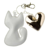 Wonderland Crafts FLBB-180 Kitten with Heart Bag Charm, Bead Embroidery Kit on Faux Leather