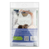 Wonderland Crafts FLBB-180 Kitten with Heart Bag Charm, Bead Embroidery Kit on Faux Leather