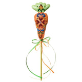 Wonderland Crafts FLBB-187 Carrot Easter Topper, Bead Embroidery Kit on Faux Leather