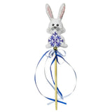 Wonderland Crafts FLBB-188 Blue Bunny Easter Topper, Bead Embroidery Kit on Faux Leather