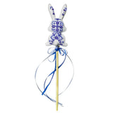 Wonderland Crafts FLBB-188 Blue Bunny Easter Topper, Bead Embroidery Kit on Faux Leather