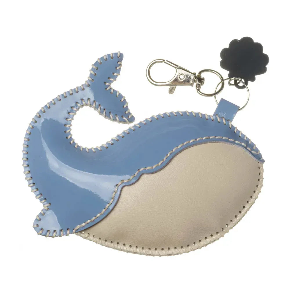 Wonderland Crafts FLBB-194 Blue Whale Bag Charm, Bead Embroidery Kit on Faux Leather