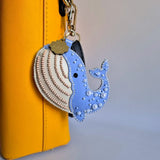 Wonderland Crafts FLBB-194 Blue Whale Bag Charm, Bead Embroidery Kit on Faux Leather