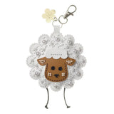 Wonderland Crafts FLBB-197 Cute Sheep Bag Charm, Bead Embroidery Kit on Faux Leather