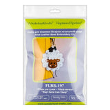 Wonderland Crafts FLBB-197 Cute Sheep Bag Charm, Bead Embroidery Kit on Faux Leather