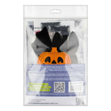 Wonderland Crafts FLBB-199 Halloween Night Bat and Pumpkin Bag Charm, Bead Embroidery Kit on Faux Leather