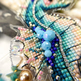 Cross Stitch kit Sea horse, threads, beads and decorative crystals