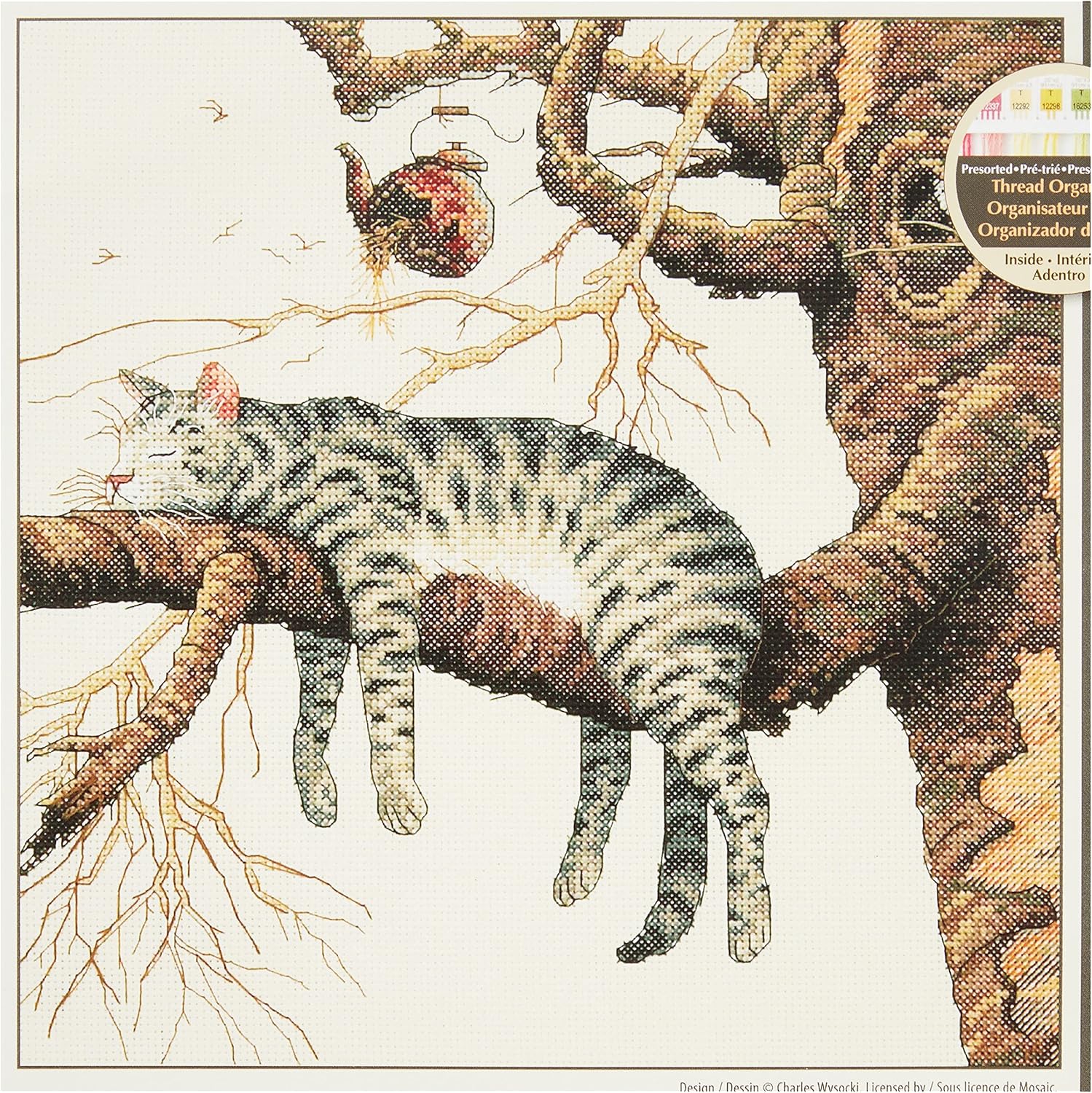Dimensions Charles Wysocki Too Pooped 35087, Counted Cross Stitch Kit, 14 Count Ivory Aida