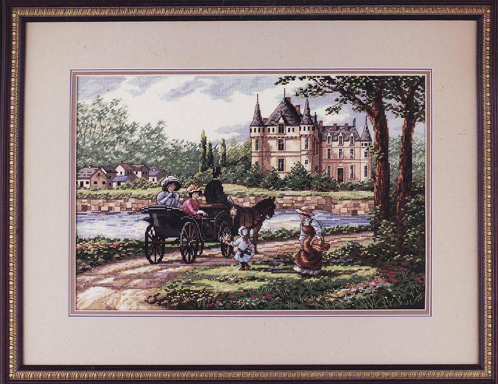 Dimensions Gold Collection M'Lady's Chateau 3790, Counted Cross Stitch Kit, 14 Count Ivory Aida