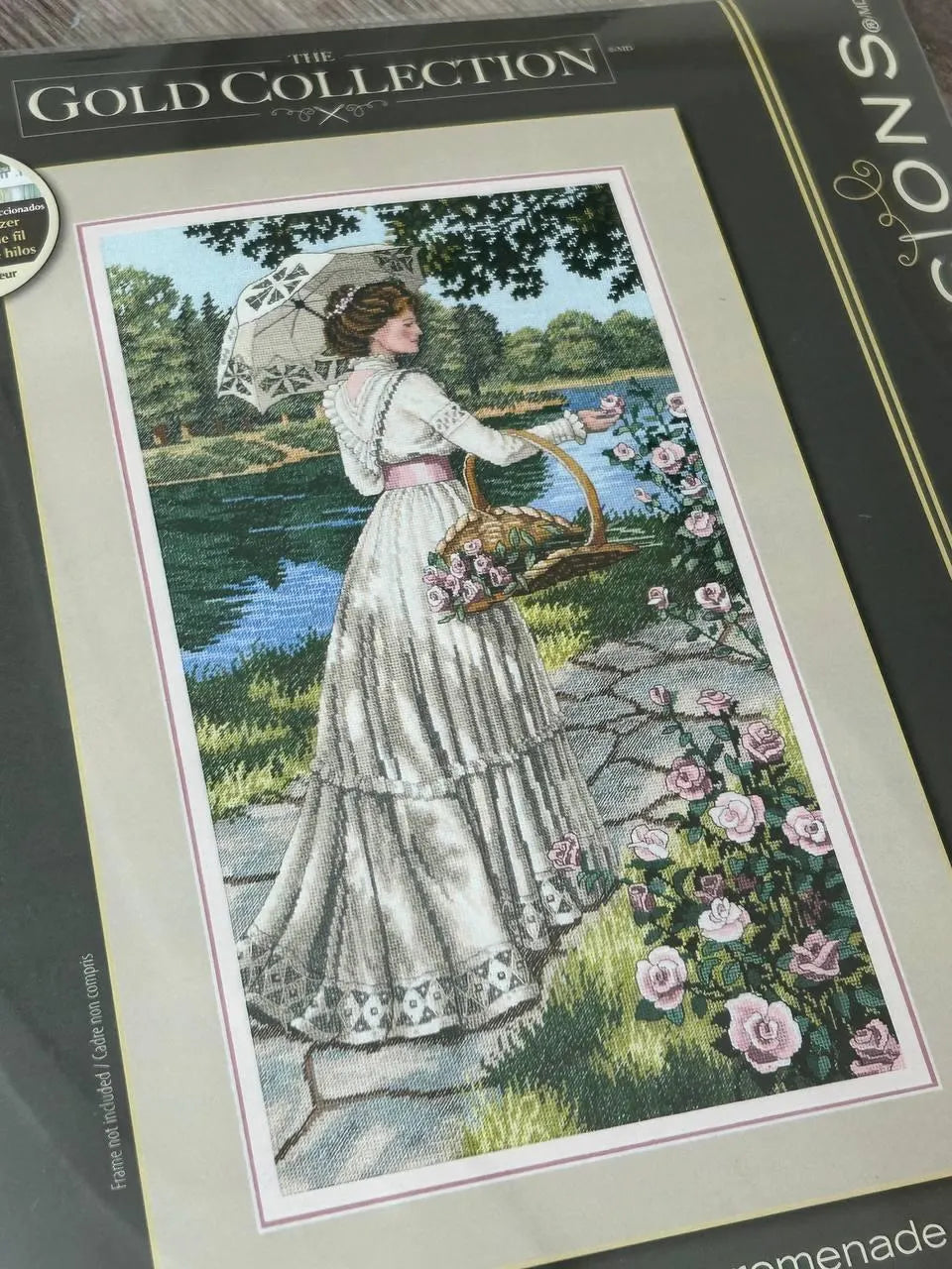 Dimensions Gold Collection A Summer Stroll 3868, Counted Cross Stitch Kit, 18 Count Ivory Aida