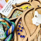 Peacock Cross Stitch Kit, Beaded Bird Ornament with Plastic Canvas 1147