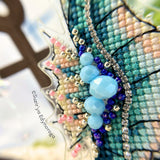 Cross Stitch kit Sea horse, threads, beads and decorative crystals