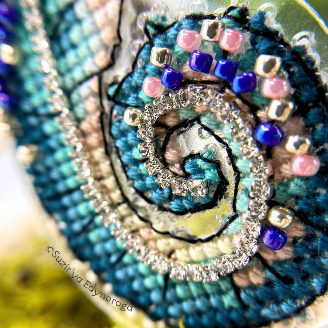Cross Stitch kit Sea horse, threads, beads and decorative crystals