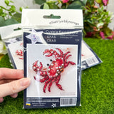 Cross Stitch kit with beads Crab, threads, beads and decorative crystals.