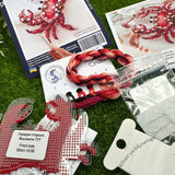 Cross Stitch kit with beads Crab, threads, beads and decorative crystals.