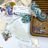 Cross Stitch kit Sea horse, threads, beads and decorative crystals