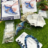 Cross Stitch kit Stingray, threads, beads and decorative crystals.