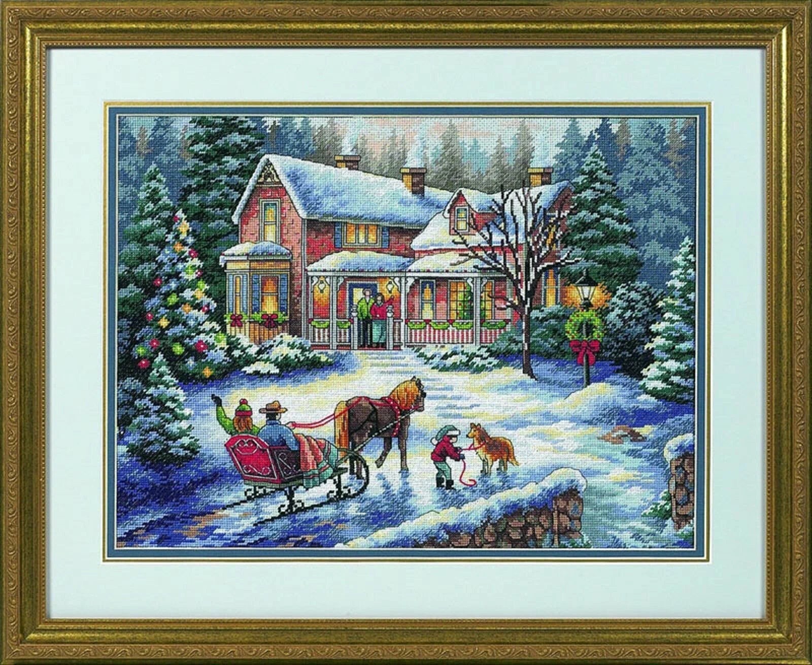 Dimensions Gold Collection Coming Home for the Holidays 8733, Counted Cross Stitch Kit, 16 Count Grey Aida