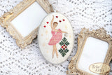 Ballerina Cross Stitch Kit: Vintage Christmas Ornament,Hand-Dyed Threads, linen
