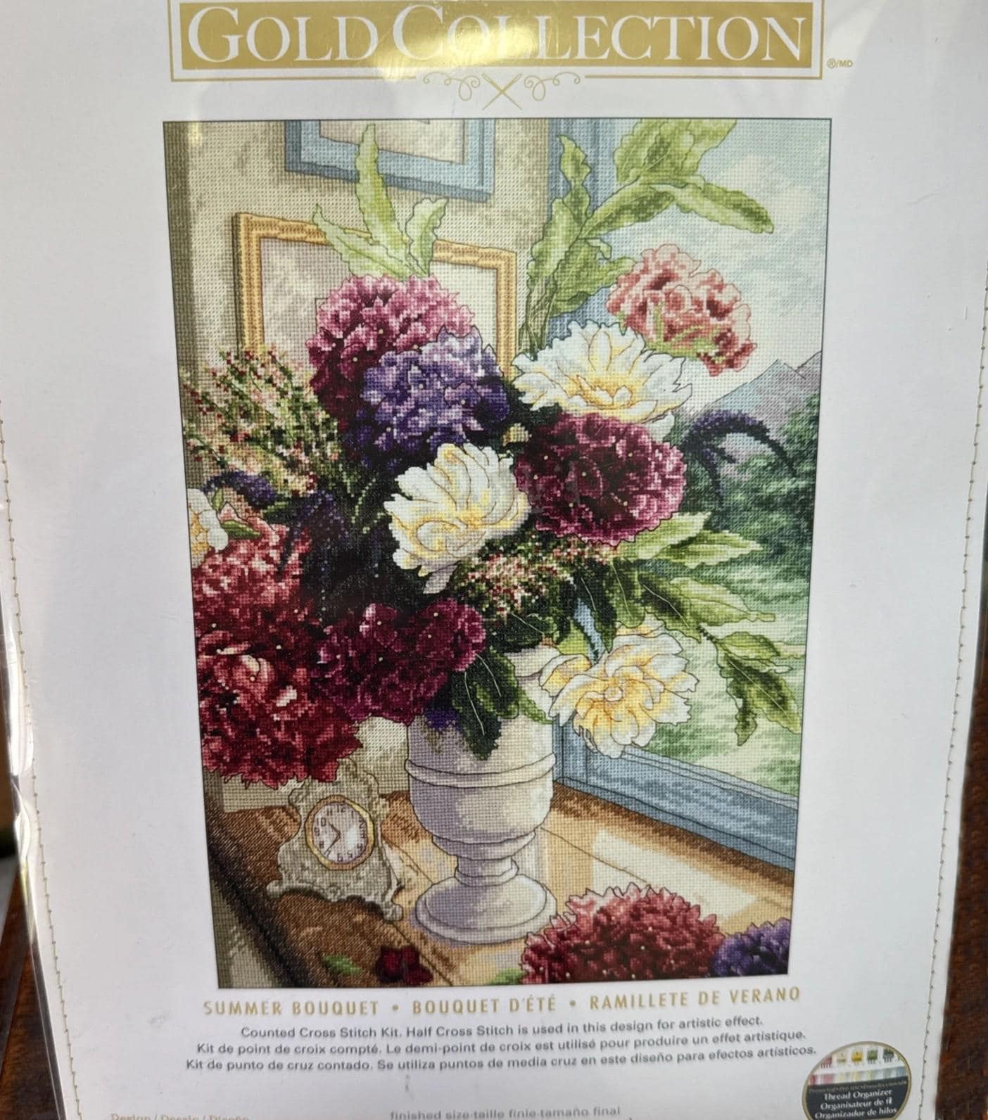 Counted Cross Stitch Kit DIMENSIONS Gold Collection, Summer Bouquet