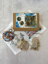 Cozy Crosses Marine Set M020 Counted Cross Stitch Kit, Nautical Ornaments on Wood, Set of 4
