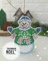Cozy Crosses Snowman Noel B002 Counted Cross Stitch Kit, Plastic Canvas Christmas Ornament