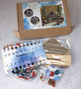 Cozy Crosses Christmas Cafe H004 Counted Cross Stitch Kit, Coffee House on Wood