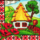 Counted Cross Stitch Kit, Polesie Poppies (Hut), 01275