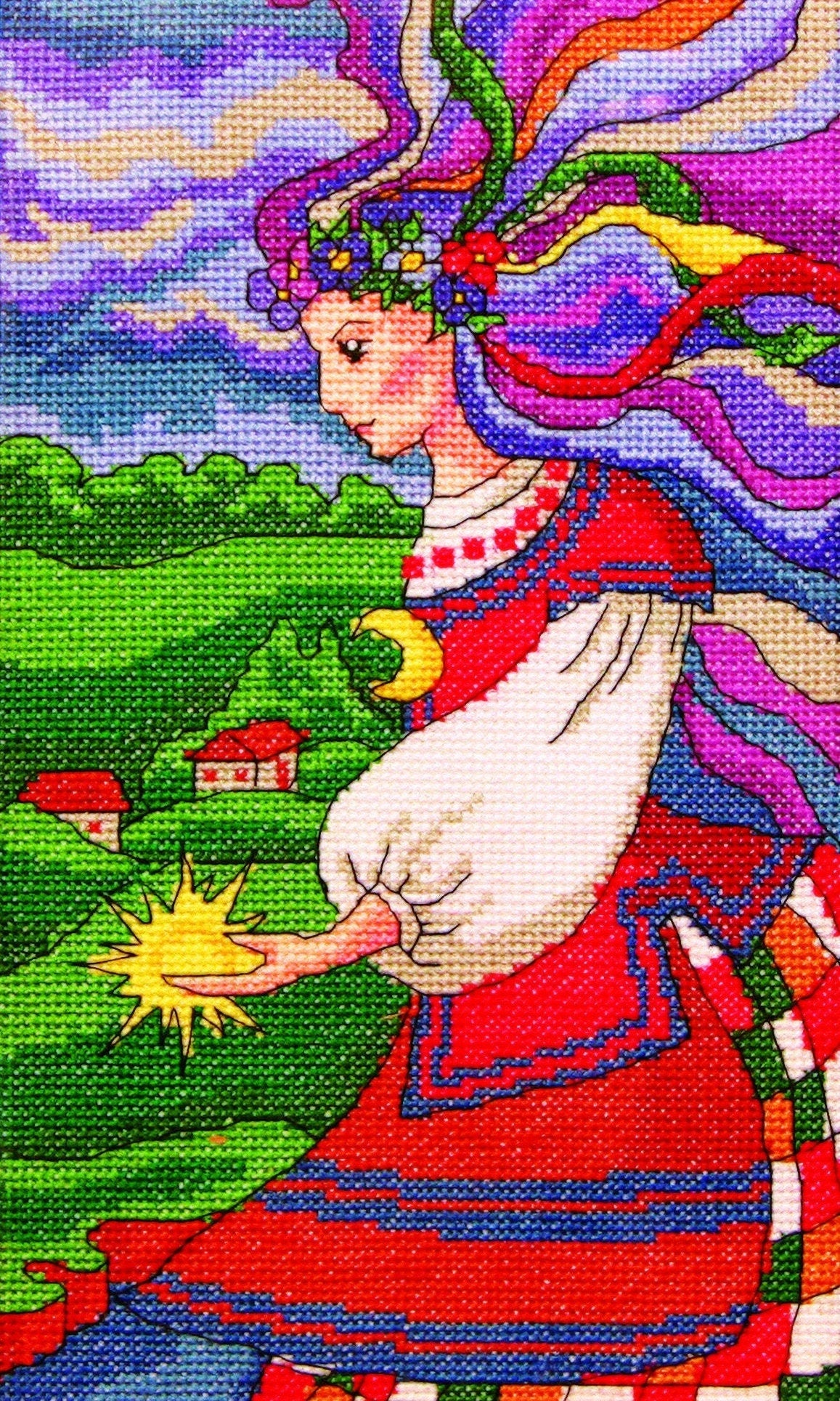 Counted Cross Stitch Kit, Lady, Ukrainian Night, 01023