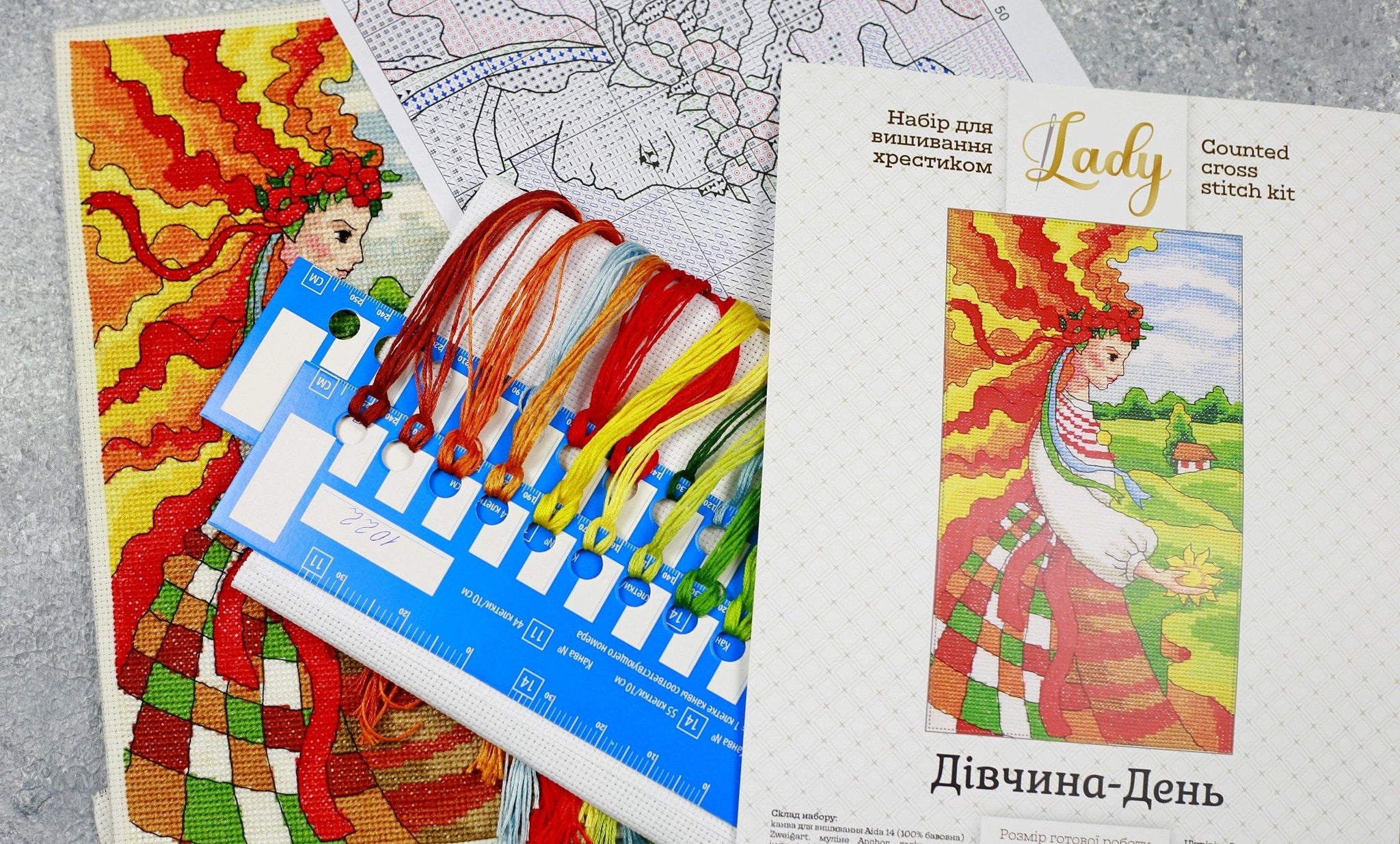 Counted Cross Stitch Kit, Lady, Ukrainian Day, 01022