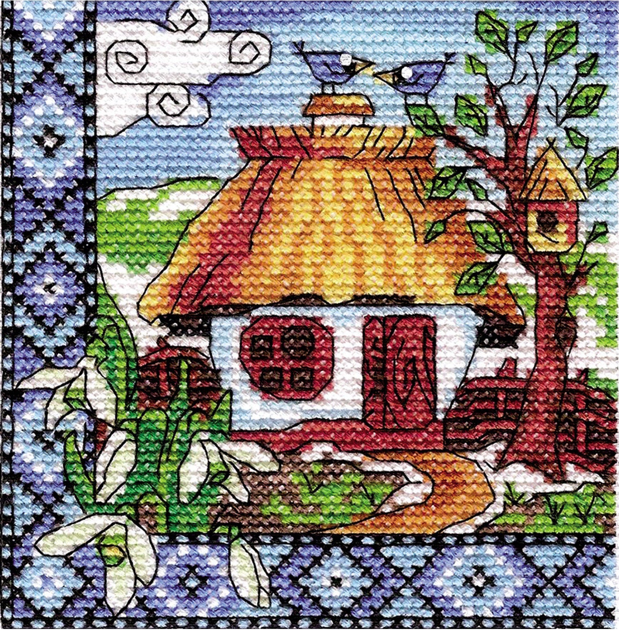 Counted Cross Stitch Kit, Spring Ukraine(Hut), 01271