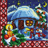 Counted Cross Stitch Kit, Christmas eve (Hut), 01301