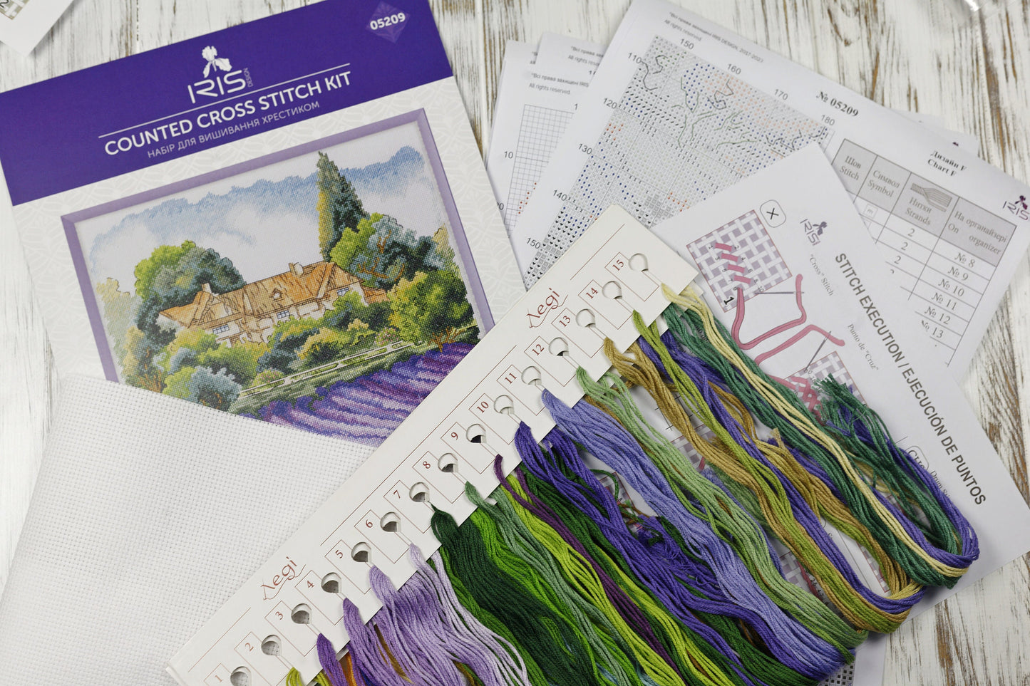Counted Cross Stitch Kit, Lavender Waves, Aida 14ct, 05209