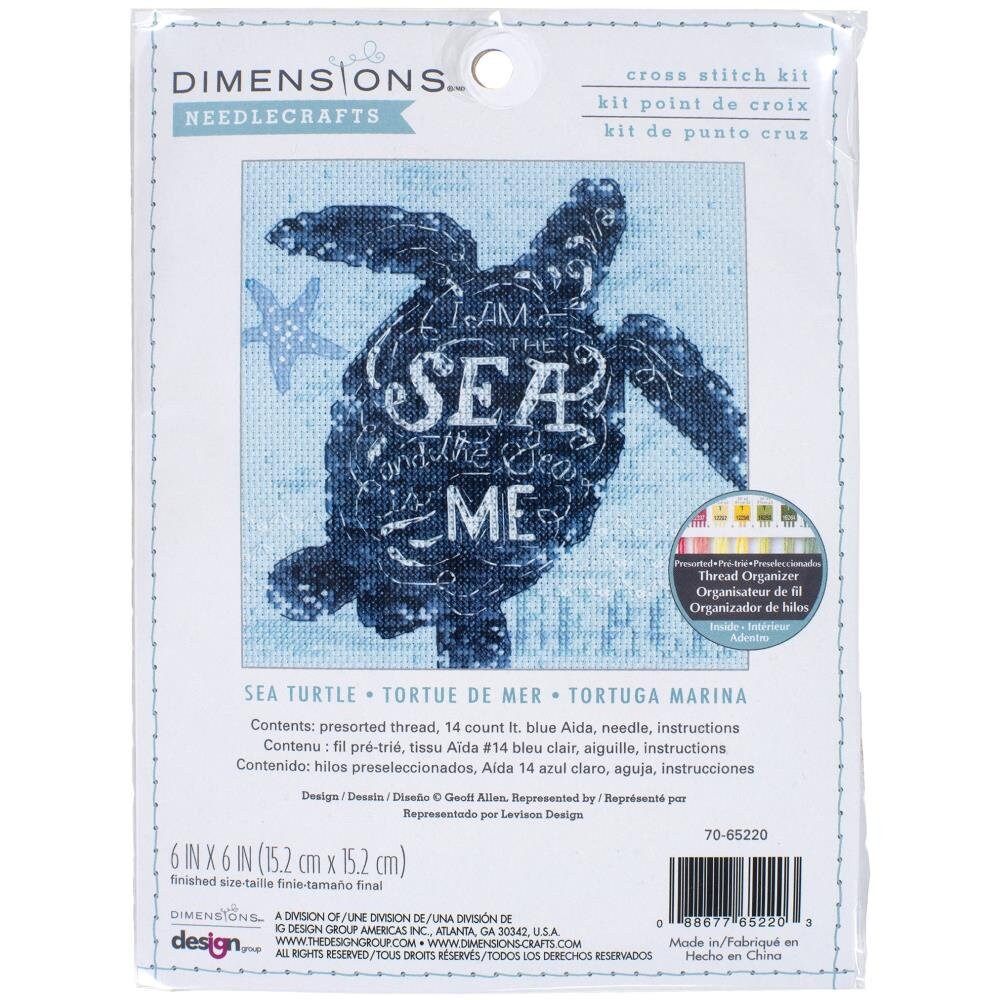 Dimensions Counted Cross Stitch Kit - Sea Turtle  14 Count, 70-65220